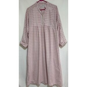 Alexander Del Rossa Nightgown size S Pink Floral Prairie Cottage Embroidered i.